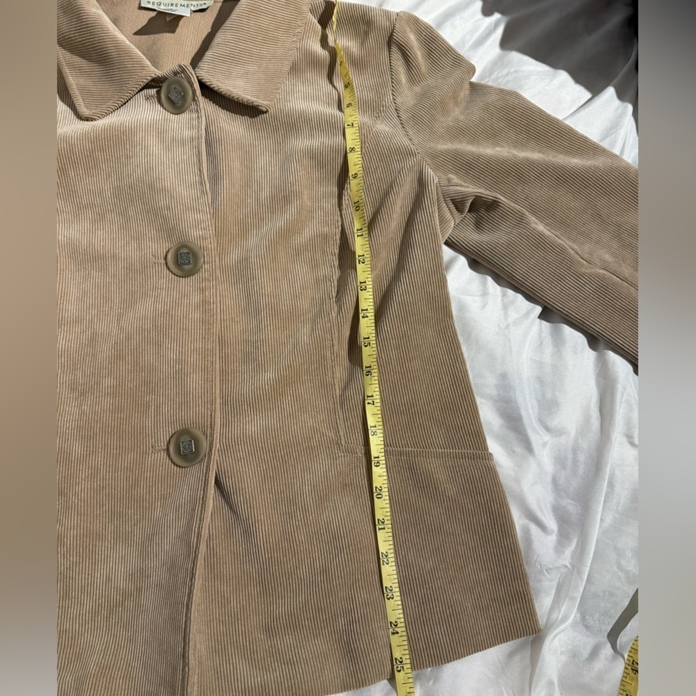 Requirements Brown Tan Corduroy Blazer Jacket WOMENS SIZE LARGE - Picture 16 of 16